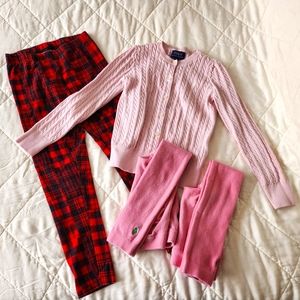 Bundle of 4 - RL girls cardigan and pants